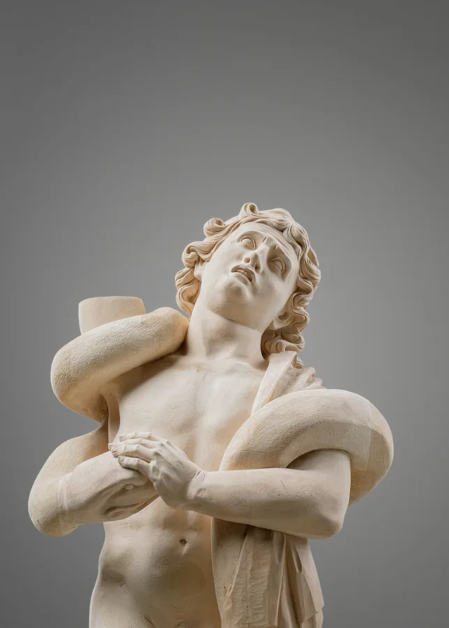 Umarmter Jüngling, Detail — Holz